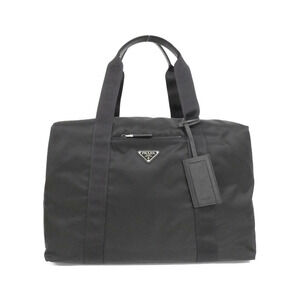 Prada Re Saffiano leather duffle bag iconic enameled logo Black